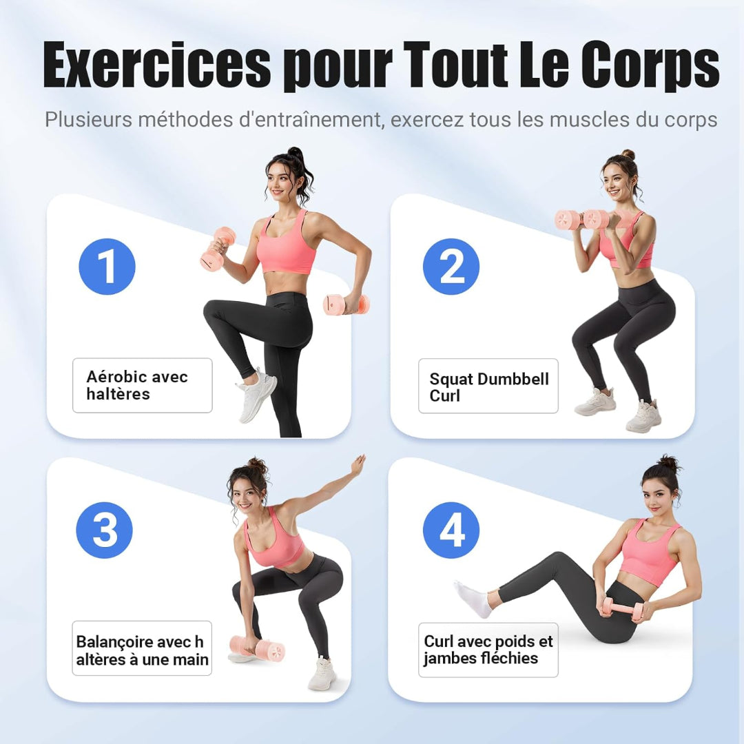 Haltères Réglables 4 en 1