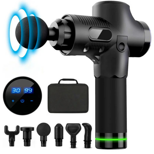 Pistolet de Massage + 6 Têtes Interchangeables